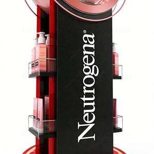 Stands d'exposition originaux et accrocheurs avec étagères latérales, présentoirs métalliques sur pied pour kiosque de vente au détail de produits de luxe pour la peau et les cosmétiques - Product Image 6