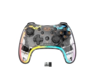 Manette de jeu sans fil Saitake 2,4 GHz Xbox360/PC/Android - Moteur de vibration, bouton Turbo, détection de mouvement, joystick, RGB modifiable