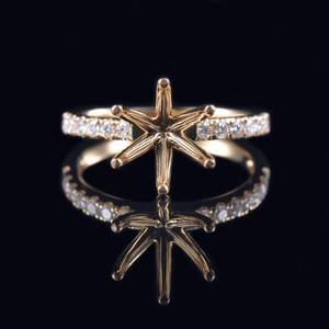 Wholesale 10k 14k 18k <strong>Solid</strong> Gold Sterling <strong>Silver</strong> With Lab Diamond Moissanite Ring Setting Semi Mount Rings Mounted Jewelry - Product Image 2