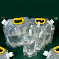 Pochettes souples transparentes à bec verseur en PE, grande capacité, autoportantes, avec poignée de transport, pour l'emballage de liquides, bière, jus et aliments, avec option d'impression