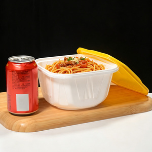 Lonchera Desechable Cuadrada de PP con Cierre Automático, Apta para Alimentos, con Bandeja y Tapa Fácil de Abrir, Ideal para Empacar <span class=keywords><strong>Pasta</strong></span>, Pastel, Frutas y Ensaladas - Product Image 5