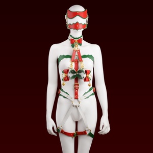 Conjunto de Bondage Erótico de Cuero con Temática Navideña para Juegos de Rol BDSM, Adecuado para Juegos Coquinos Disponible para envío directo - Product Image 3
