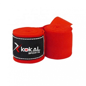 Bandages de boxe en polyester rouge sur mesure avec logo personnalisé - Product Image 1