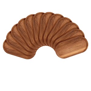 Japanese-style acacia wood <b>tray</b>, rectangular <b>dinner</b> plate, insulated solid wood plate, oval breadboard, teacup saucer. - Product Image 5