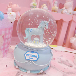 Globes de neige <span class=keywords><strong>licorne</strong></span> en cristal, boîte à musique en verre, 8*12cm, pour la maison, le bureau, un café, décoration, cadeaux de noël pour la saint-valentin, 1 pièce - Product Image 4