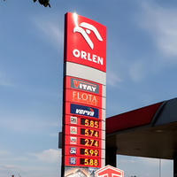 Panneaux LED personnalisables pour stations-service, structure en acier, panneau publicitaire de station-service, panneau pylon, conception spéciale, panneau électronique IP65