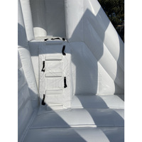 Château gonflable commercial en PVC blanc avec double toboggan, écologique, pour mariages et cérémonies