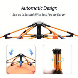 Grande tente de camping instantanée pour 6 personnes, facile à installer, automatique, idéale pour les voyages en famille - Product Image 4