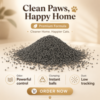 Boules de litière pour chat en charbon actif OEM à faible teneur en poussière, forte absorption, désodorisantes, contrôle des odeurs, absorption rapide, fournitures pour toilettes d'animaux
