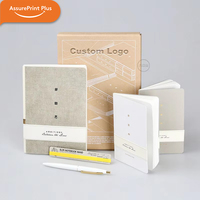 Carnet de notes personnalisé en cuir rigide avec papier quadrillé épais et ruban pour coffret cadeau d'entreprise