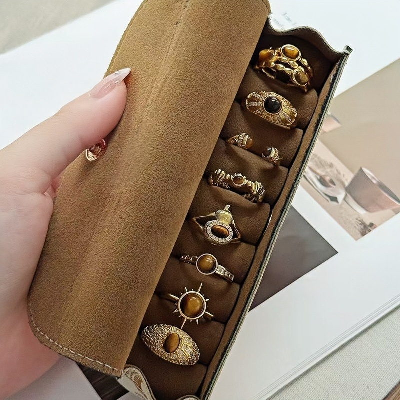Vintage Retro 20K Gold Plated Brass Inlaid with Cubic Zirconia