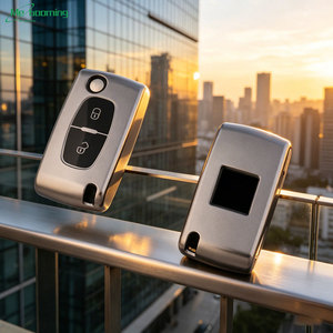 Étui de protection pour clé en TPU <span class=keywords><strong>gris</strong></span> à 2 ou 3 boutons pour Citroën C-Crosser C3 C4 Picasso <span class=keywords><strong>Berlingo</strong></span>, compatible Peugeot Partner Tepee 207 307 308 407 - Product Image 3