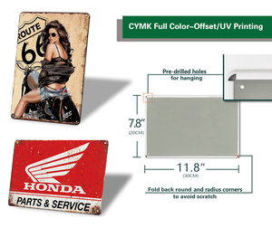 Letrero Metálico Personalizado con Diseño de Pin-up, Impresión UV, Decoración Vintage para Garaje, <span class=keywords><strong>Bar</strong></span>, Cuarto de Hombre, Taller, Placa Decorativa Retro para Pared - Product Image 4