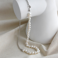 Colliers fins en perles pour femmes, bijoux en argent sterling 925, chaînes de mode, collier à maillons, collier de créateur personnalisé pour filles