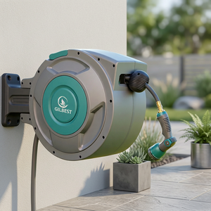 GARTENKRAFT Multi-Size Wall Mounted Auto Retractable Garden Water <strong>Hose</strong> Reel 20M 30M <strong>40M</strong> with Slow Rewind <strong>Hose</strong> <strong>Pipe</strong> - Product Image 2