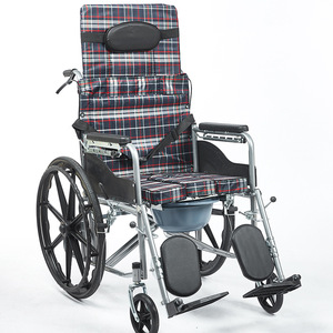 Silla de Ruedas Manual, Totalmente Reclinable, Plegable, Portátil, Sin Instalación, para Ancianos, Embarazadas y Personas con Discapacidad, Material de Acero al Carbono - Product Image 4