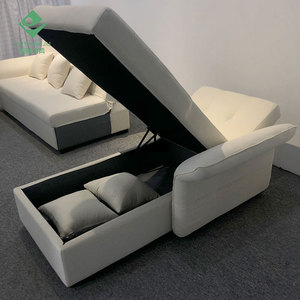 Canapé-lit sectionnel en velours <span class=keywords><strong>beige</strong></span> de grande taille personnalisé Canapé-lit modulable <span class=keywords><strong>convertible</strong></span> - Product Image 5
