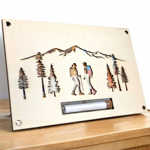 Clips à billets en bois modernes et minimalistes, design à deux profils, cadeaux transfrontaliers, décoration <span class=keywords><strong>carte</strong></span> <span class=keywords><strong>du</strong></span> <span class=keywords><strong>monde</strong></span>, pour mariage - Product Image 5