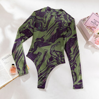 Nouvelle mode, ensemble de sous-vêtements moulants à imprimé camouflage et tie-dye, style 'Spicy Girl', en maille sexy pour femmes