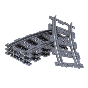 Train Building <b>Block</b> Track Train Straight Track Curved Turnout Accessories Small Particles Assembly - Product Image 1