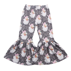 Pantalones Acampanados de Moda para Niñas Recién Nacidas con Bonito Estampado Navideño - Product Image 2