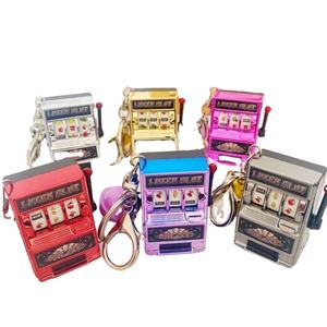 Mini Gambling Slot Machine Key Chains Pocket Fruit Lucky Jackpot