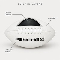 Ballon de rugby phosphorescent taille 9, blanc, revêtement PU texturé, vessie en caoutchouc, pour entraînement nocturne