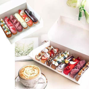 Boîte à éclairs en carton personnalisée de luxe pour pâtisserie, pour mini-gâteaux, bonbons, pâtisseries françaises - Product Image 2