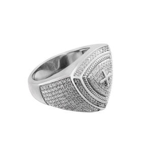 Anillo de plata de ley con escudo cruzado para hombre, sortija de Cruz de la Cruzada Templaria, de estilo hip hop - Product Image 2