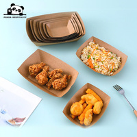 Panier de service en carton écologique jetable, barquettes et boîtes alimentaires portables pour frites, collations, popcorn