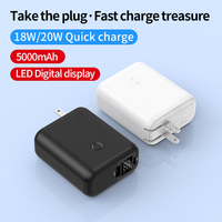 Neues Design 2-in-1 5000mAh schnelles Wechselstrom-Ladegerät Power Bank Benutzer definierte tragbare Powerbank-Batterie bank