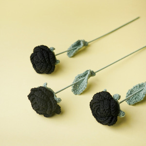 <b>Black</b> Artificial <b>Roses</b> Silk Flower Bouquet Handmade Gothic Decor For Dark Theme Photoshoots - Product Image 2