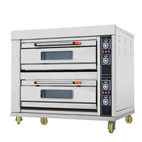 Four à gaz triple niveau en promotion, 6 plateaux, 3 fenêtres de visualisation haute température, homologué CE, commercial pour restaurants et boulangeries (vente en gros)