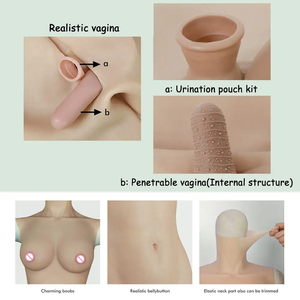 Jeune fille Silicone Tête Réaliste Du Sein Formes Faux Vagin Seins Pour Homme À Femme crossdressing Drag Queen Ladyboy - Product Image 4