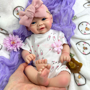 Poupée Reborn en silicone de qualité artistique Vivian de 17 pouces avec des yeux étincelants, certifiée au toucher doux, pour les artistes et les créateurs de Reborn professionnels - Product Image 3