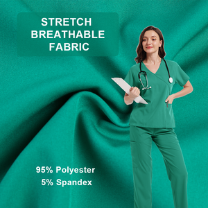 Haute qualité à la mode hôpital haut et pantalon ensembles femmes soins infirmiers gommage Logo personnalisé médical Spa Stretch 2 pièces gommages uniformes - Product Image 4