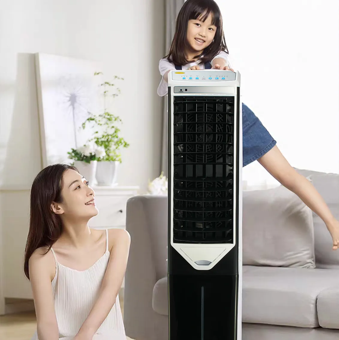 Pendingin udara evaporasi portabel terbaru, kipas pendingin air tipe kipas ganda, pendingin udara humidifier ac portabel