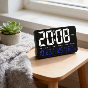 Reloj Despertador LED de Escritorio Novedoso con Pantalla de Temperatura, Calendario Semanal, Multifunción, Control Remoto, Reloj Despertador Digital de Pared y Mesa - Product Image 1