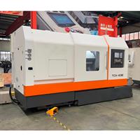 Tour CNC à banc incliné horizontal TCK63, certification CE, machine de tournage et de fraisage multifonctionnelle robuste, à broche unique pour