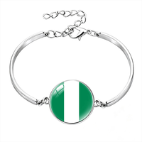 Bracelet personnalisé avec cabochon drapeau marocain, chaîne en métal et pierre précieuse, idéal pour les voyages dans le désert et comme souvenir touristique