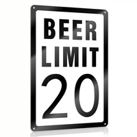 Panneau en métal amusant Beer Limit 24, 8x12 pouces, parfait pour la décoration de la cave des hommes, les accessoires de bar et la décoration murale pour hommes