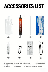 فلاتر مياه خفيفة الوزن على شكل زجاجات مثالية للتحضير وفلترة المياه في حالات الطوارئ وانقطاع التيار الكهربائي والكوارث - Product Image 5