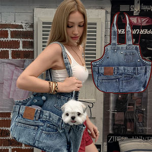 Denim basit Tote taşıyıcı yıkanabilir hafif küçük ölçekli köpekler kediler için <span class=keywords><strong>Pet</strong></span> Tote çanta çanta taşıyıcı çanta - Product Image 1