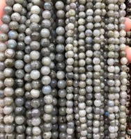 Labradorite naturelle C perles rondes à facettes grises perles de pierre en gros 8mm