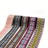 Sangles décoratives pour vêtements, 5cm, 1 pièce, doublure profonde, ruban Jacquard, Style ethnique, pour sangles, sac