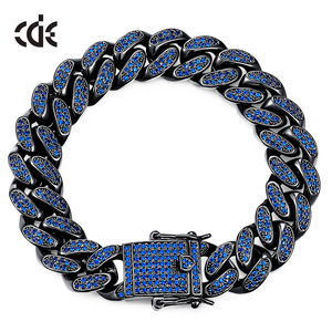 Bijoux de mode pour hommes en plaqué or, Bracelets de luxe <span class=keywords><strong>bleu</strong></span>, collection 2020 - Product Image 1