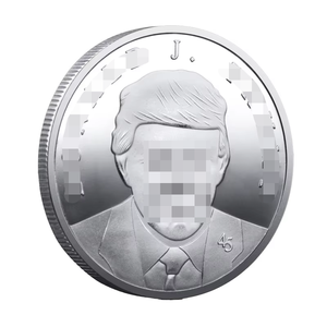 库存锌合金镀银 3D 紫外线打印纪念币，带白宫旗帜元素，收藏礼品 - Product Image 2