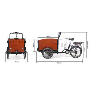 Vélo cargo néerlandais à 3 roues, tricycle électrique Bakfiets avec remorque - Product Image 6