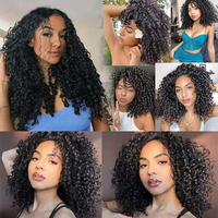 Perruque Lace Frontale en Cheveux Humains Afro 13*4, Dentelle Transparente, Densité 300%, Sans Colle, Pré-coupée pour Femmes