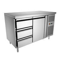 Table de travail réfrigérée commerciale pour restaurant 400L en acier inoxydable 304 avec trois tiroirs
